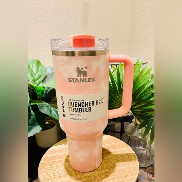 NWT Stanley 40oz Quencher Peach Pink Tie Dye New H2.0 Tumbler Cup - Picture 15 of 16